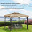 Auvent de remplacement pour pavillon de jardin extérieur kaki 9,8 pi X, avec double évent supérieur kaki, avec espace de vie pour patio