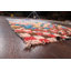 Tapis de couloir en laine de conception unique noué à la main des années 1940 de 3 pi 6 po x 7 pi 2 po Tapis décoratif rouge