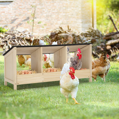 Triple boîte de nidification pour poulets - bois de pin massif