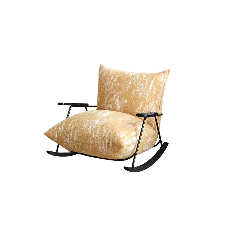 Chaise berçante Modern Home, Noir, Jaune/blanc