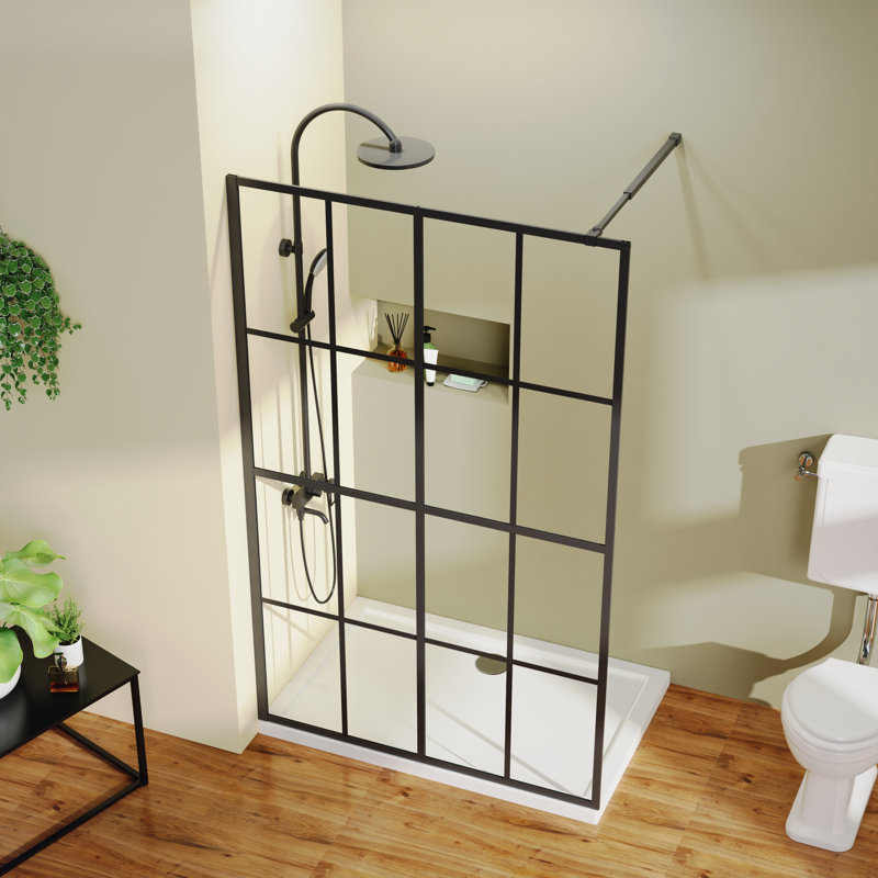 Mordern 46" x 72" Fixed Shower Panel with Aluminum Frame and Tempered Glass