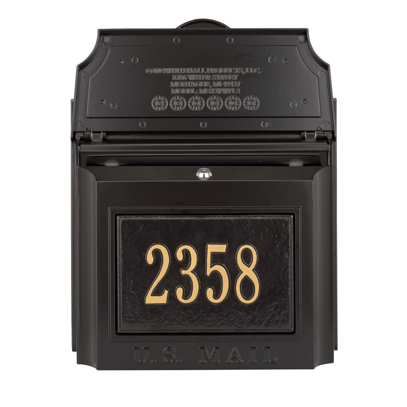 Locking Wall Mounted Mailbox, Black, Yes