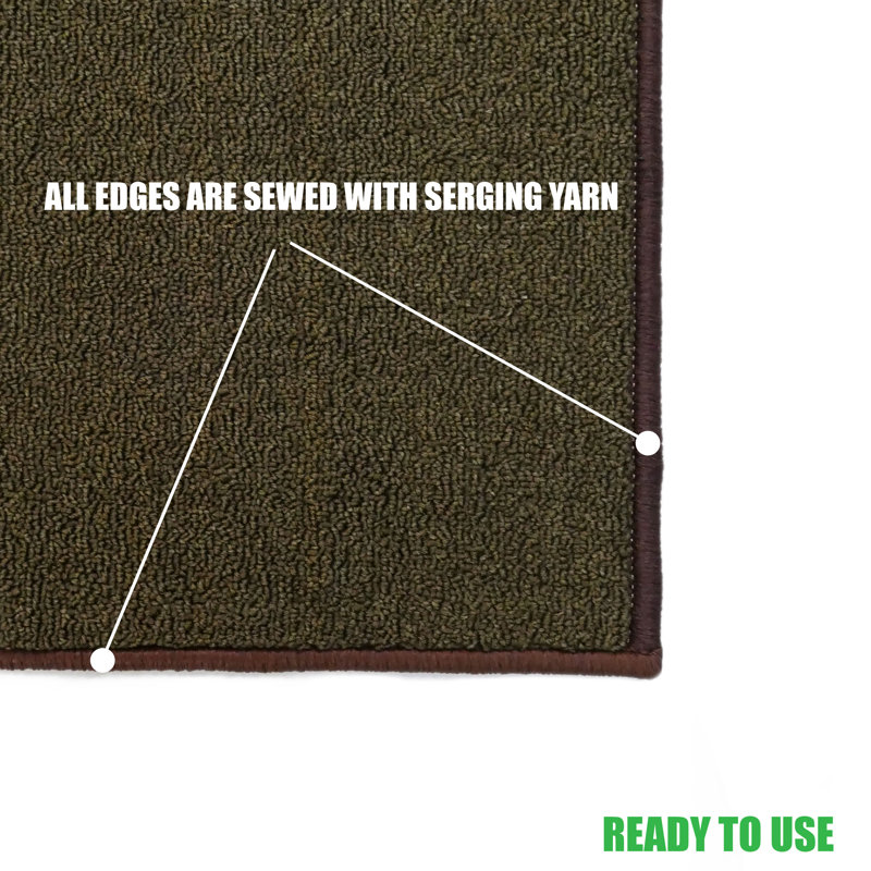 Tapis uni de couleur unie vert mousse avec antidérapant, Tapis de couloir 2 pi 2 po x 19 pi