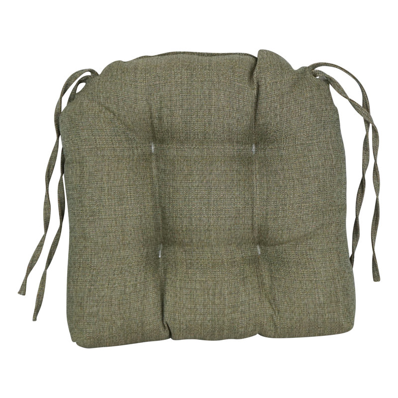 16-Inch Rounded Back Woven Olefin Tufted Outdoor Chair Cushions (Set Of 8), Sage Green
