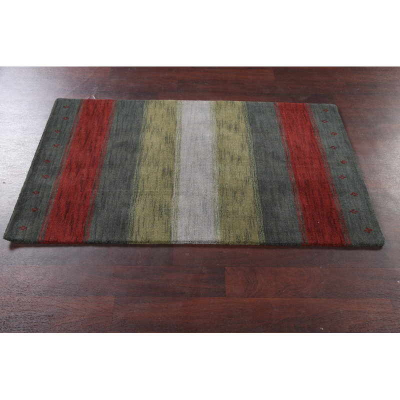 Striped Gabbeh Oriental Area Rug 3x5