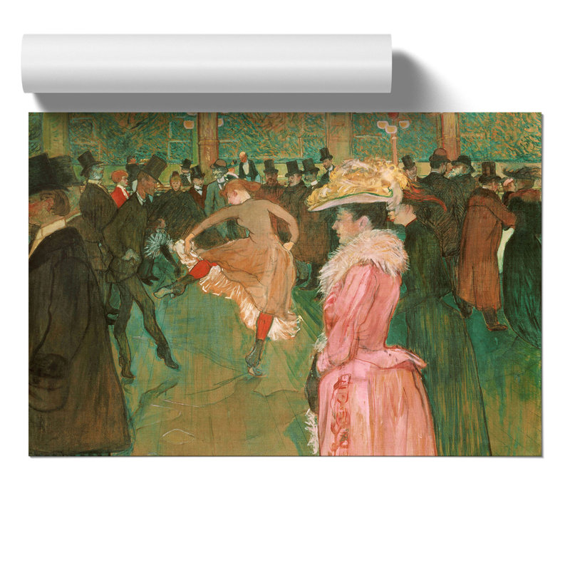 At The Cabaret Dance by Henri De Toulouse-Lautrec - No Frame Painting, 30cm H x 42cm W x 0.1cm D