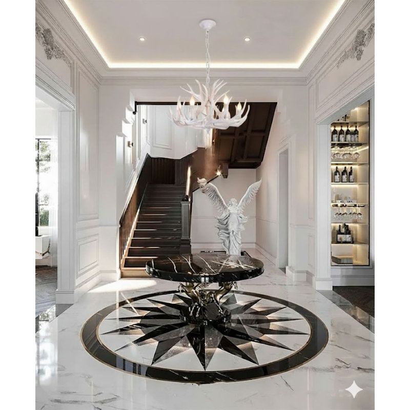 Brenton Eclectic 6 Light White Antler Chandelier