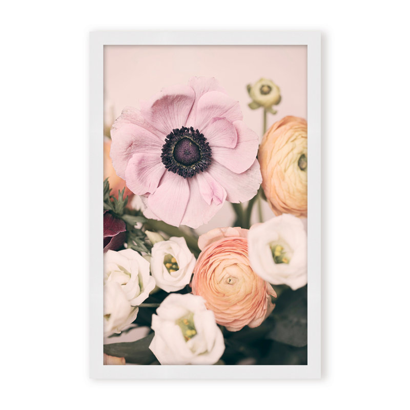 Nature Inspired Pastel Bouquet by  - Picture Frame Photograph on Paper, 48" H x 32" W x 1.125" D, Black, Framed Matted Print