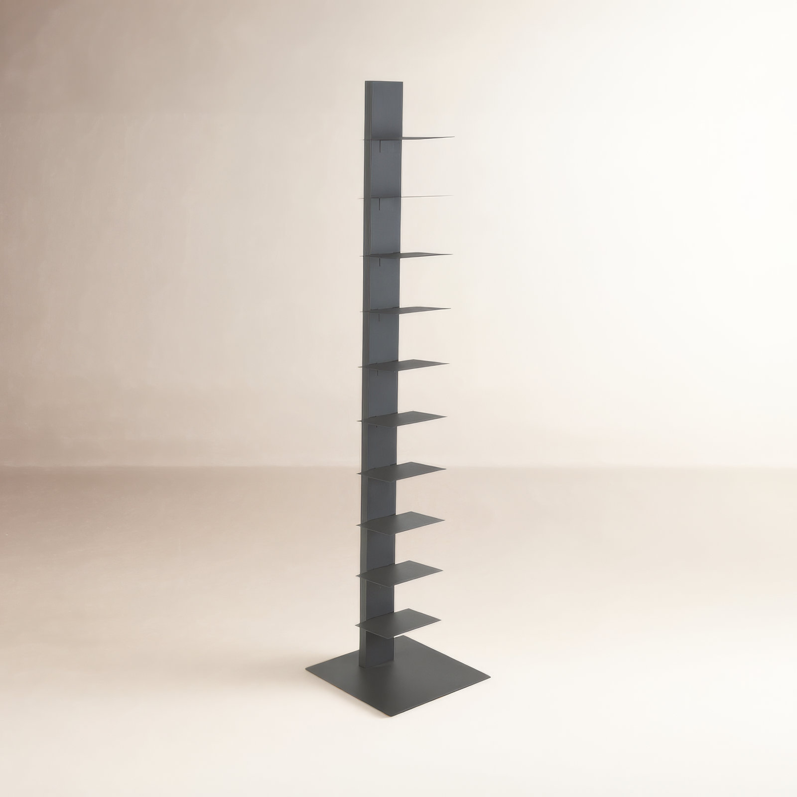 Ajax 14" Steel Bookcase, Anthracite