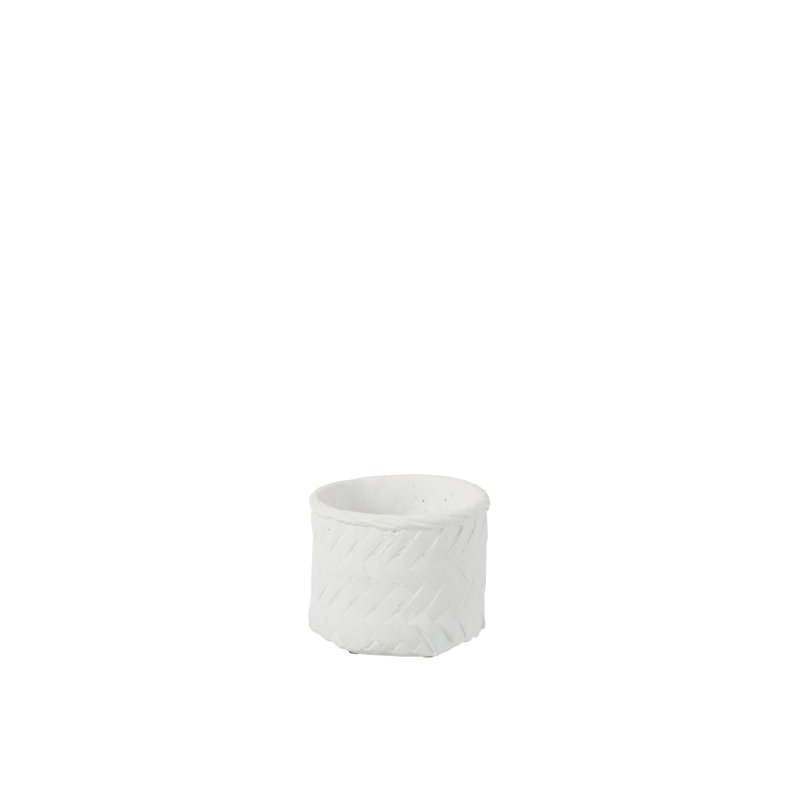 Fitzgibbon Pot Planter, 17.5cm H x 20cm W x 20cm D, White