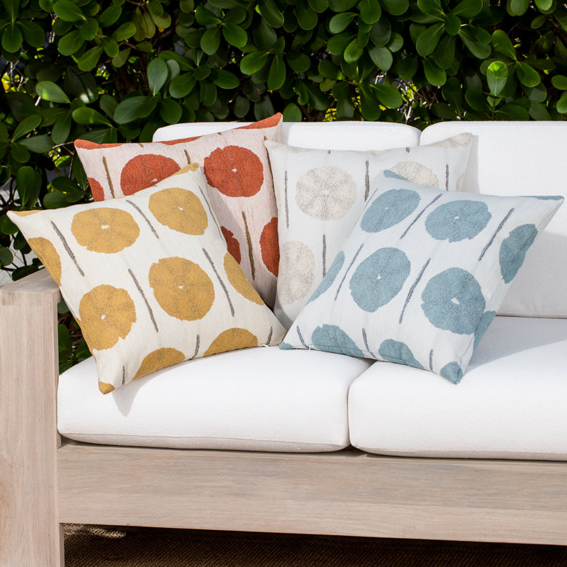 Solstice Performance Pillow Cover & Insert, Square 20", Papaya, Square