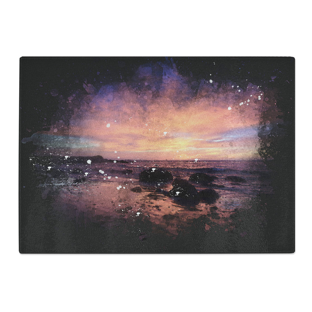 Beach Sunset Paint Splash Chopping Board