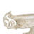 Magnesium Pedestal Vase with Distressed White Finish and Ornate Handles
