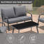 Ensemble de conversation de terrasse en aluminium pour 4 personnes avec coussins
