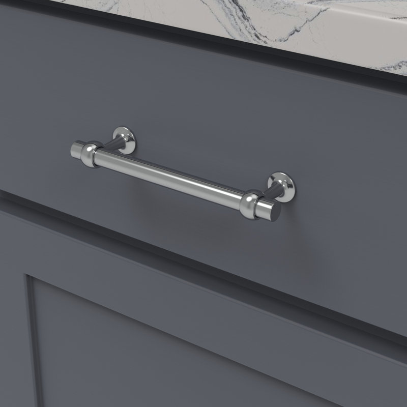 Ostia Collection Pull, 5 6/50", Chrome