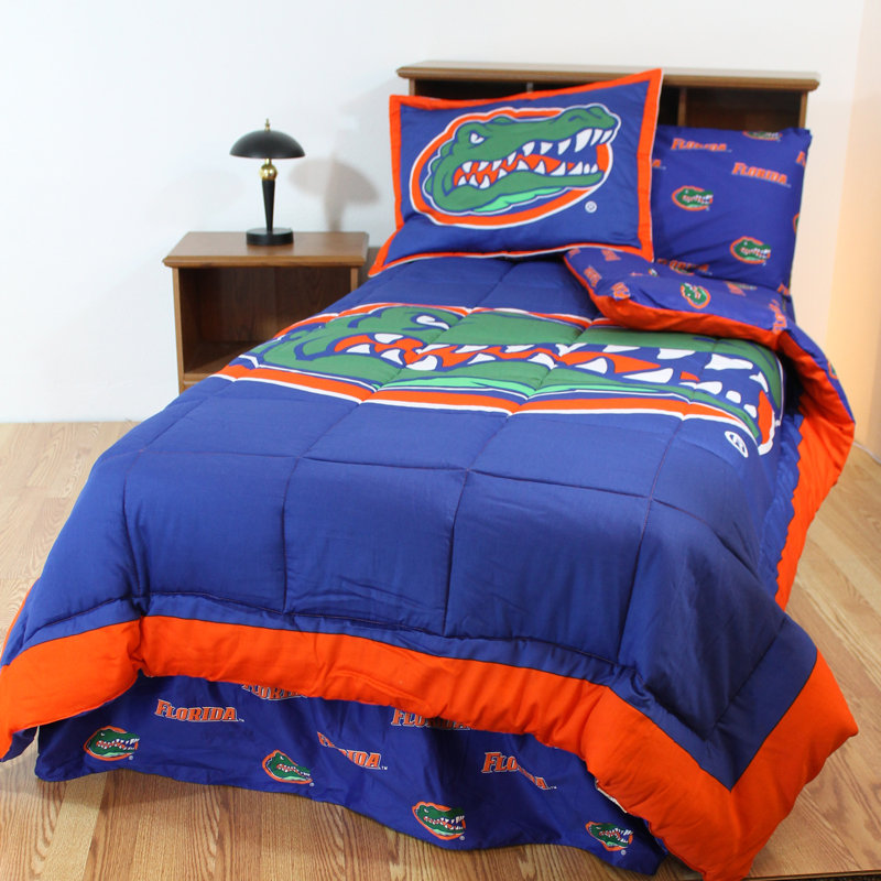 NCAA Sateen Comforter, Queen Comforter + 7 Additional Pieces, Florida