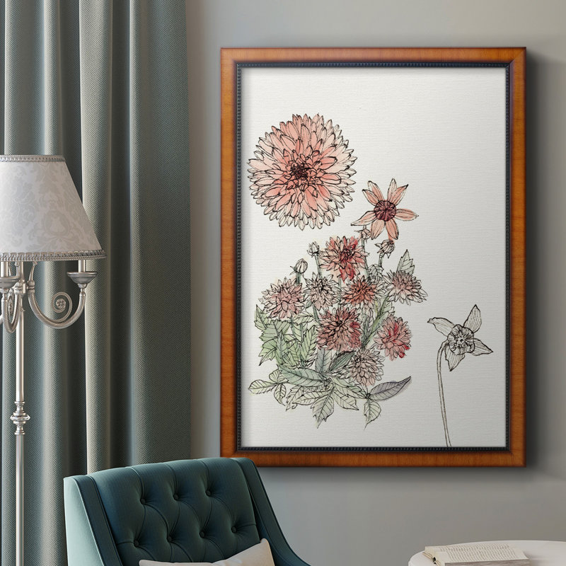 Toile encadrée de qualité supérieure Dahlia, H 20 po x l 16 po