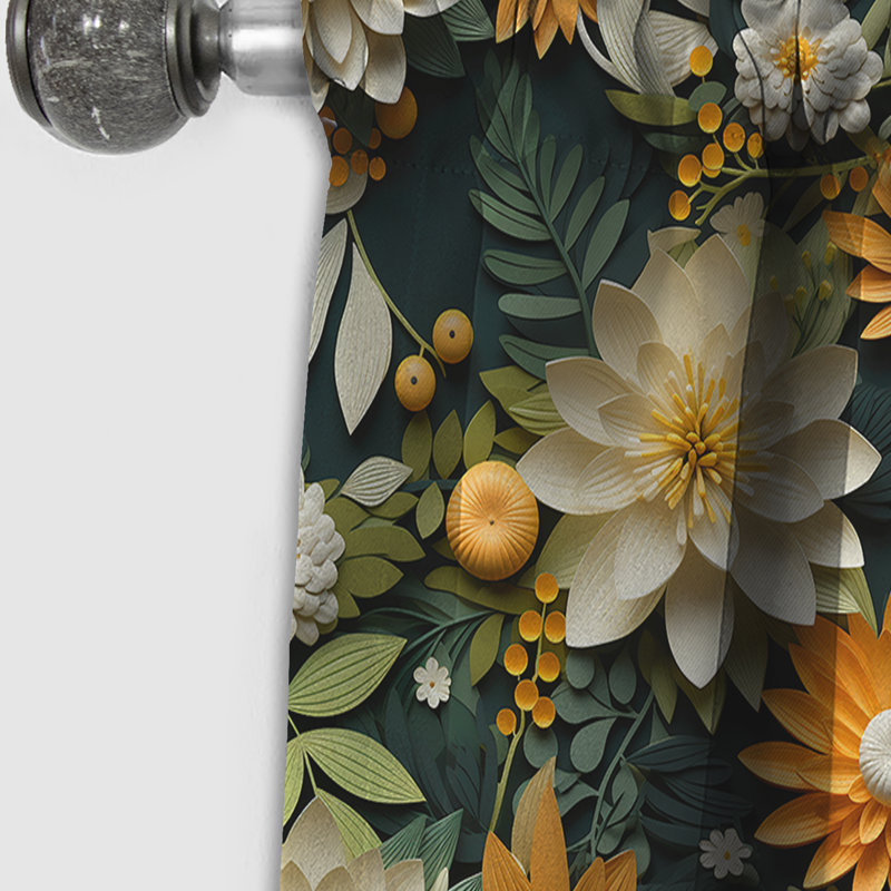 Mangue Bloom motif tropical III - Rideau floral - Rideau occultant floral - 1 panneau, L 52 po x L 108 po