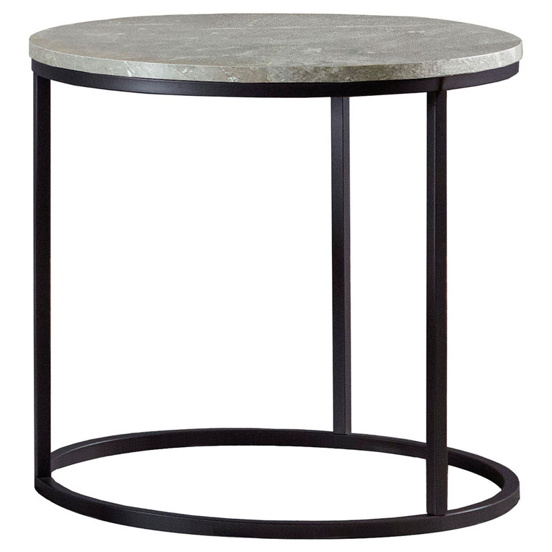 Table de bout grise et gris acier