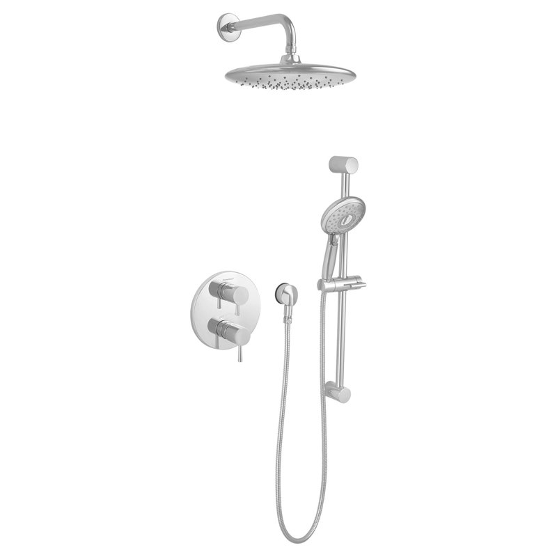 Pomme de douche à fixation murale 12 po Rain American, Chrome poli