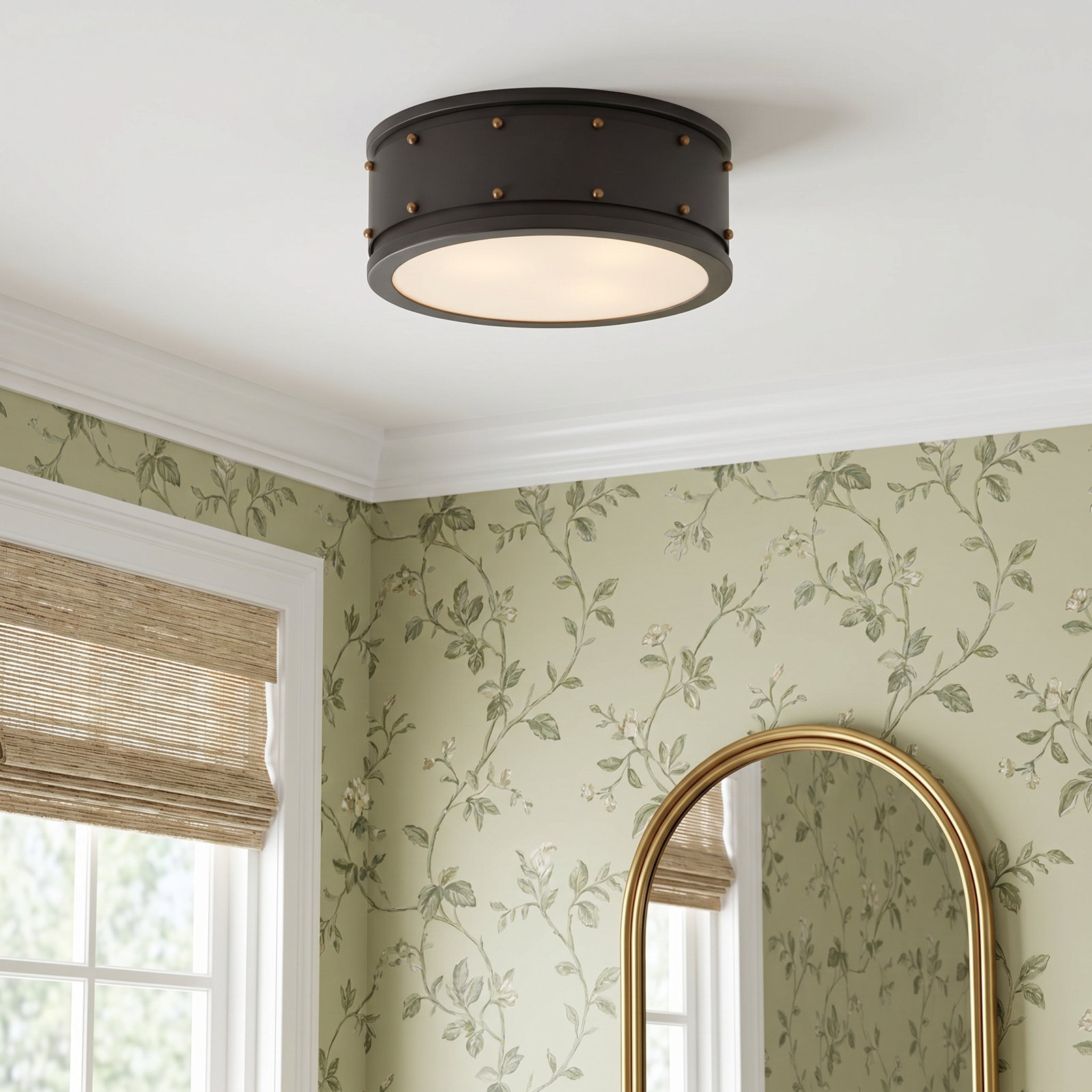 Priyanka 2 Light Glass Flush Mount
