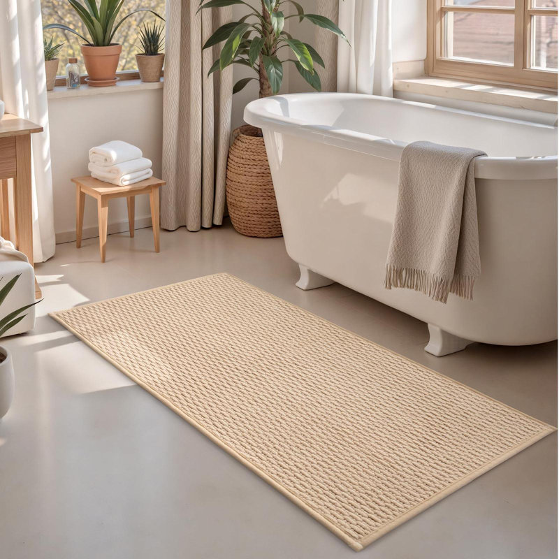 Tapis pour salle de bain en chenille, L 36 po x l 24 po, Kaki
