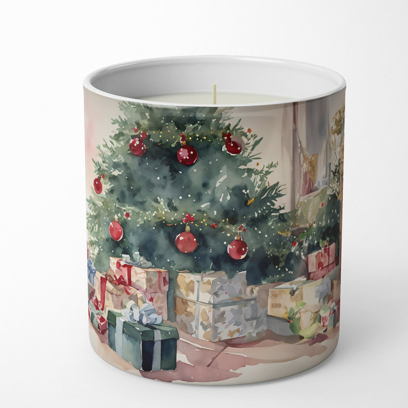 Christmas Tree Scented Tumbler Candle with Ceramic Holder