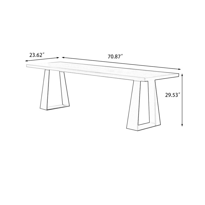 Black Rectangular Solid Wood Writing desk, 29.53"H*70.87"W*23.62"D