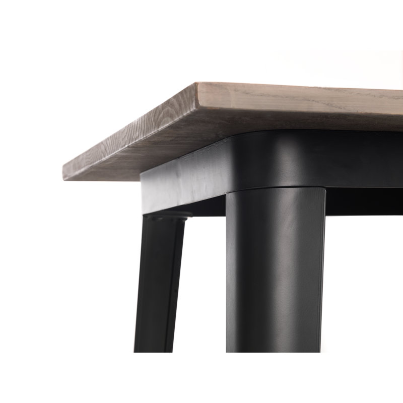 Ohlone Solid Wood Top Metal Base Dining Table