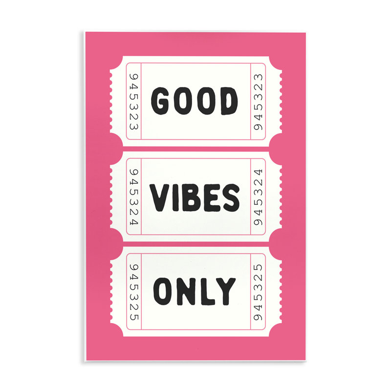 Plaque murale Good Good Vibes, rose, lettrée et doublée, H 19 po x l 13 po