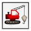 Art de giclée encadrée de véhicule de construction rouge par Elizabeth Medley-953813429-939629375