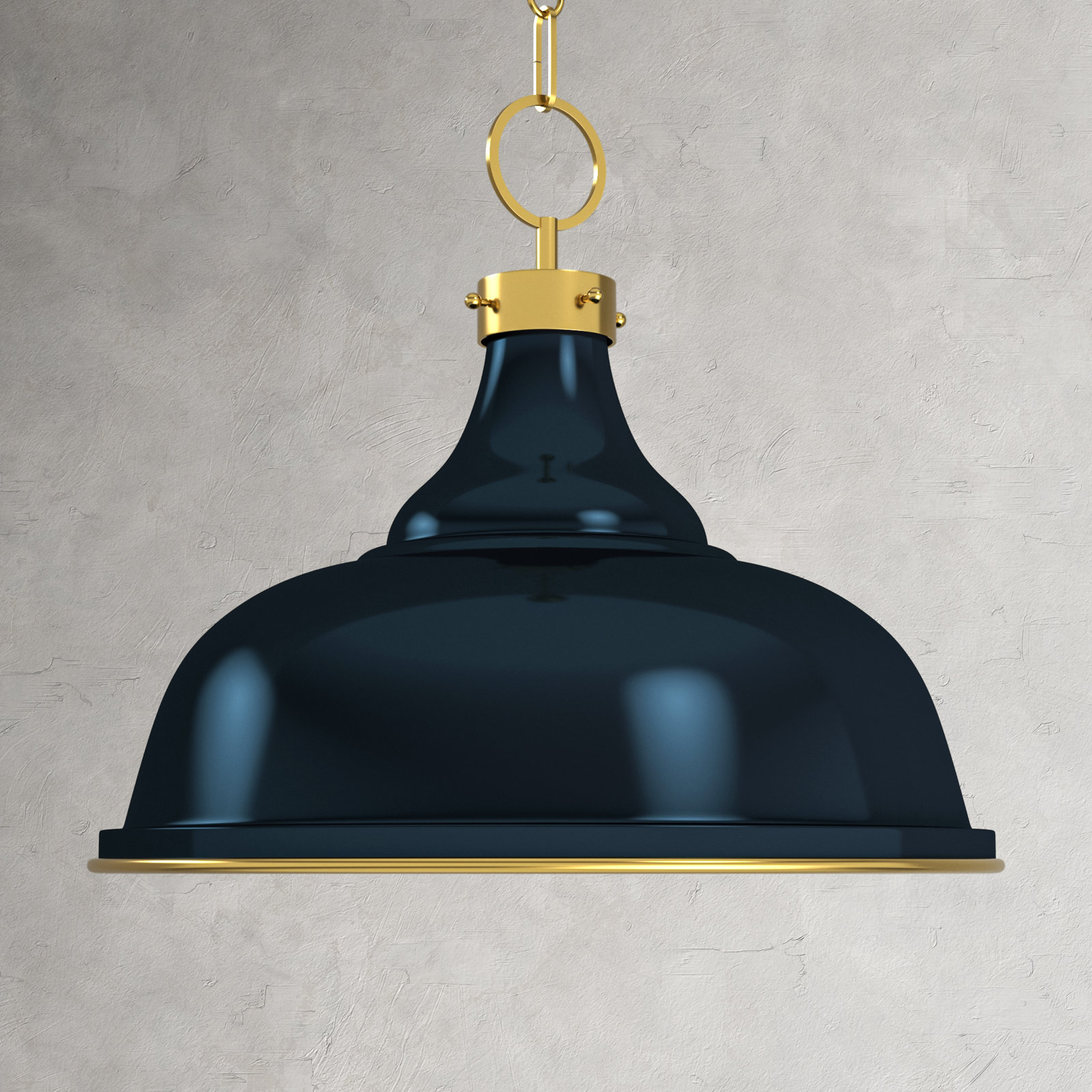 Mark D. Sikes Dimmable 3-Light Pendant, Darkest Blue