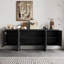 Armoire de rangement et de salon en bois massif Mid-Century moderne minimaliste noir-366810934