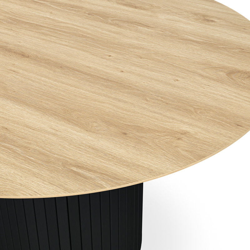 Arlo 120cm Round Dining Table, Oak/Black
