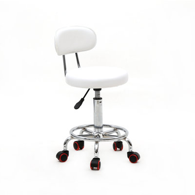 Salon Backed Adjustable Height Lab Stool with Wheels