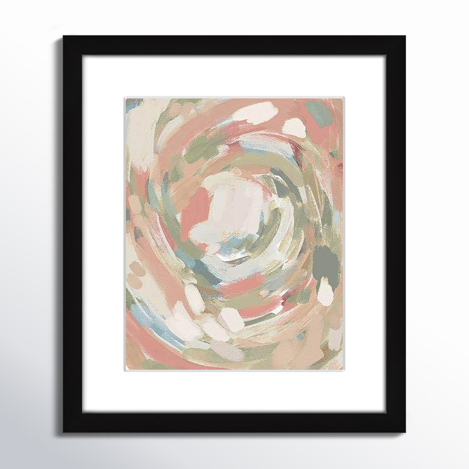 Abstract Energy Spring Colors by Leah Straatsma, Black Matted Picture Framed, 15" H x 13" W x 0.75" D