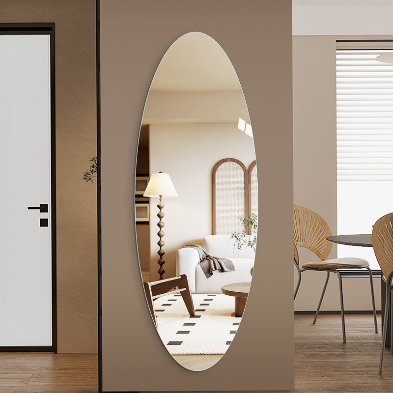 Miroir mural pleine longueur, miroir ovale pour entrée, chambre à coucher