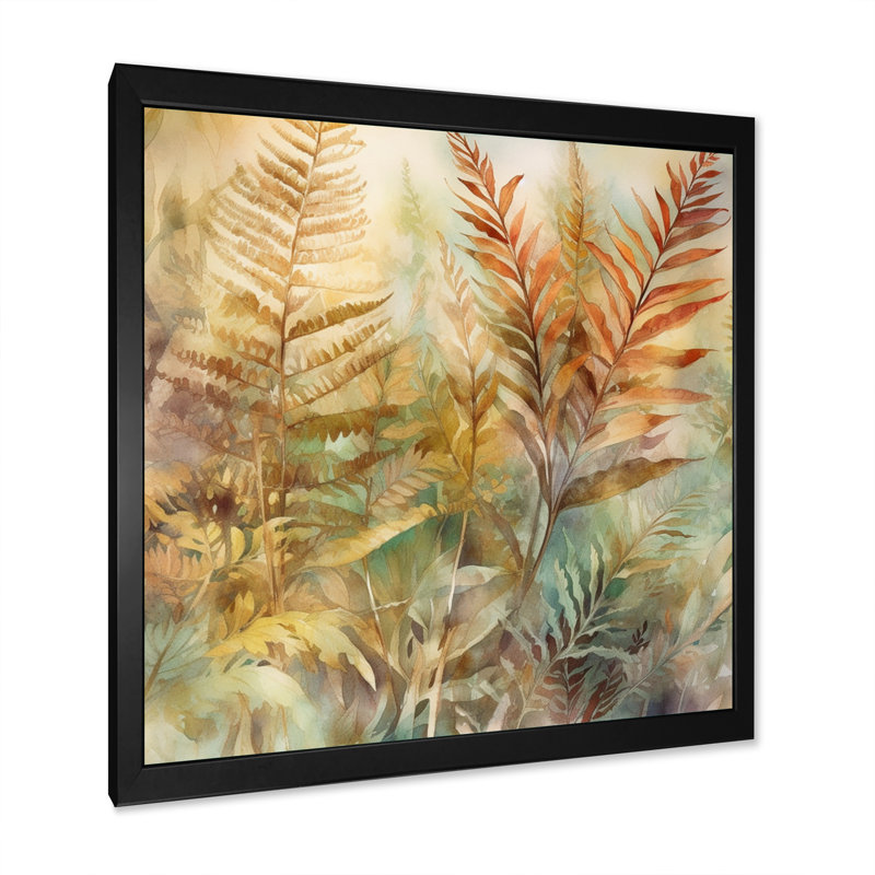 «Devonte Green Grace Of Ferns I», reproduction sur toile, H 24 po x l 24 po x P 1 po, Cadre photo noir