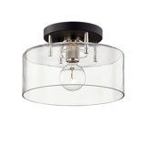 1 - Light Simple Drum Semi Flush Mount