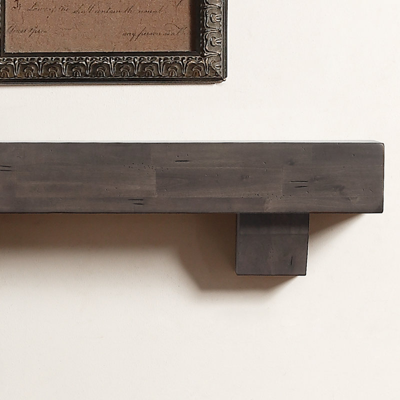 Yareli Hand Carved Wood Mantel, Antique Brown, 48" 