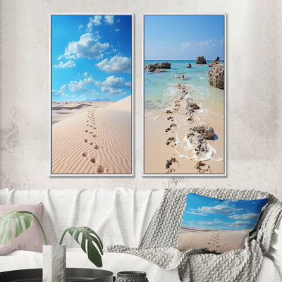 «Beach Photo Footprints In», 2 pièces sur toile
