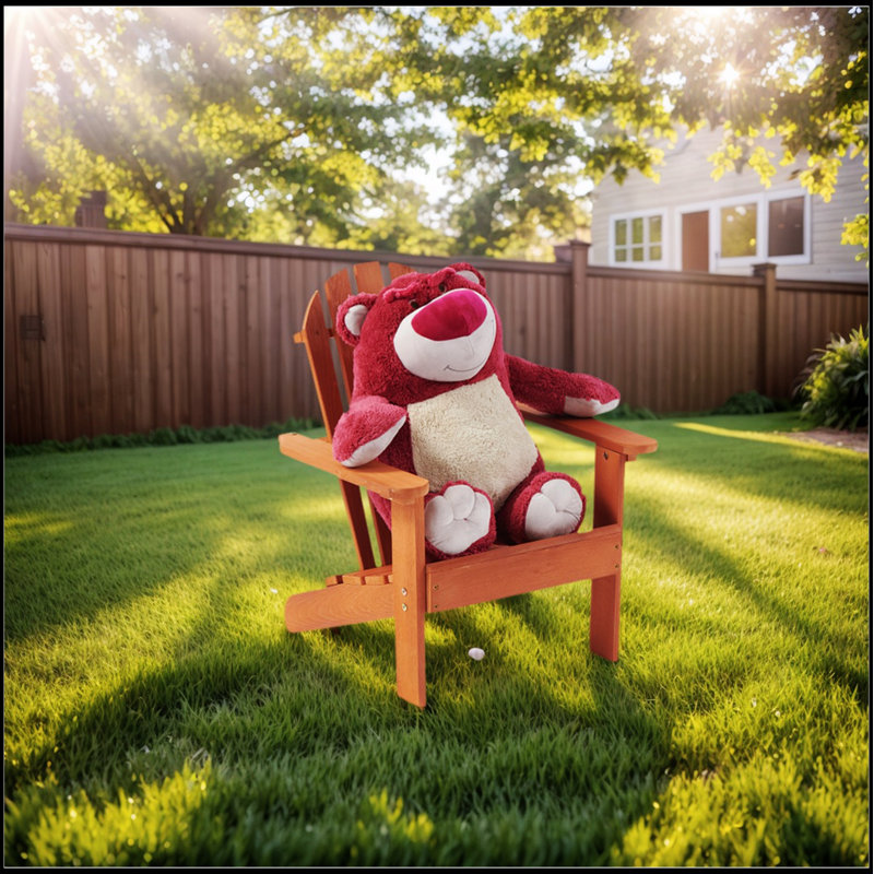 Wooden Kid's Adirondack Chair For Indoor And Outdoor, Natural Cedar Patio Lounge Chair For Kids