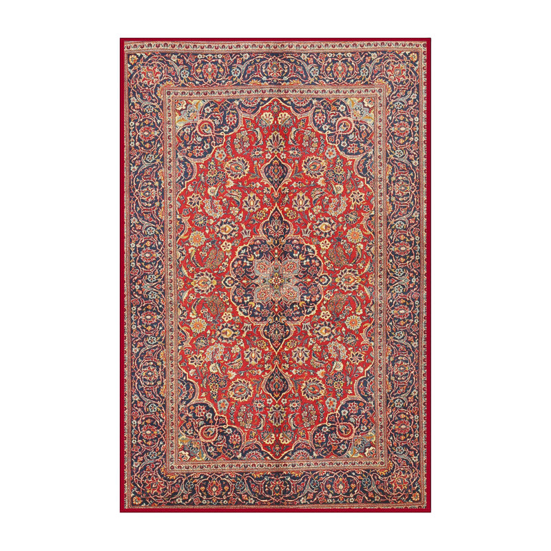 Tapis traditionnel mehroon/noir/crème, Rectangle 5 pi x 7 pi