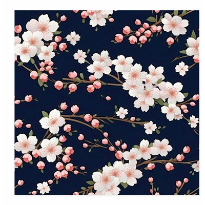 Floral, fleurs de cerisier en fleurs de cerisier I, impression d'art asiatique sans cadre