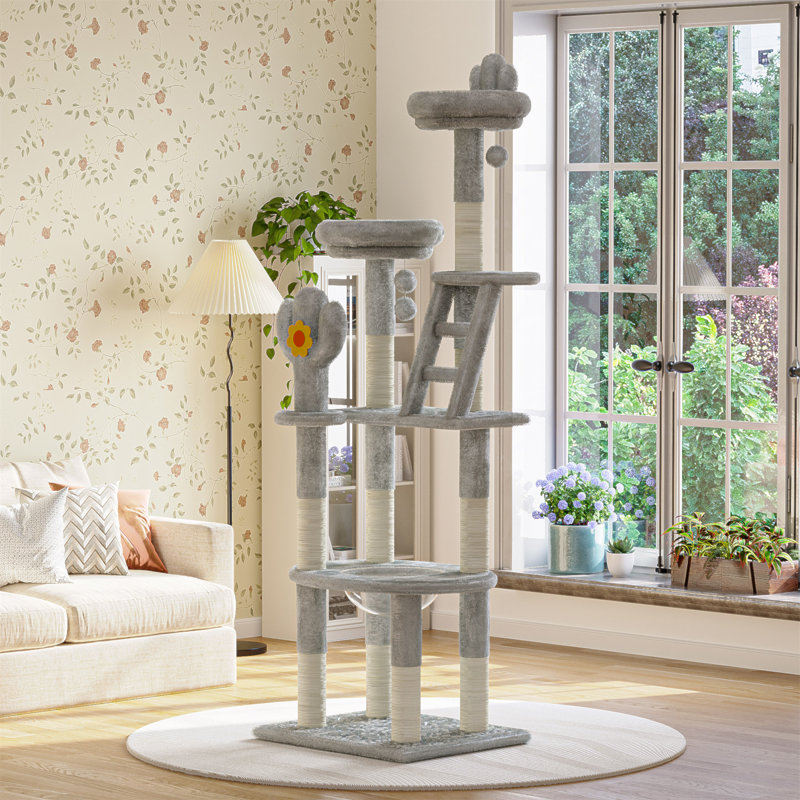 Tour pour chat 72 po Cactus 72 po, Gris