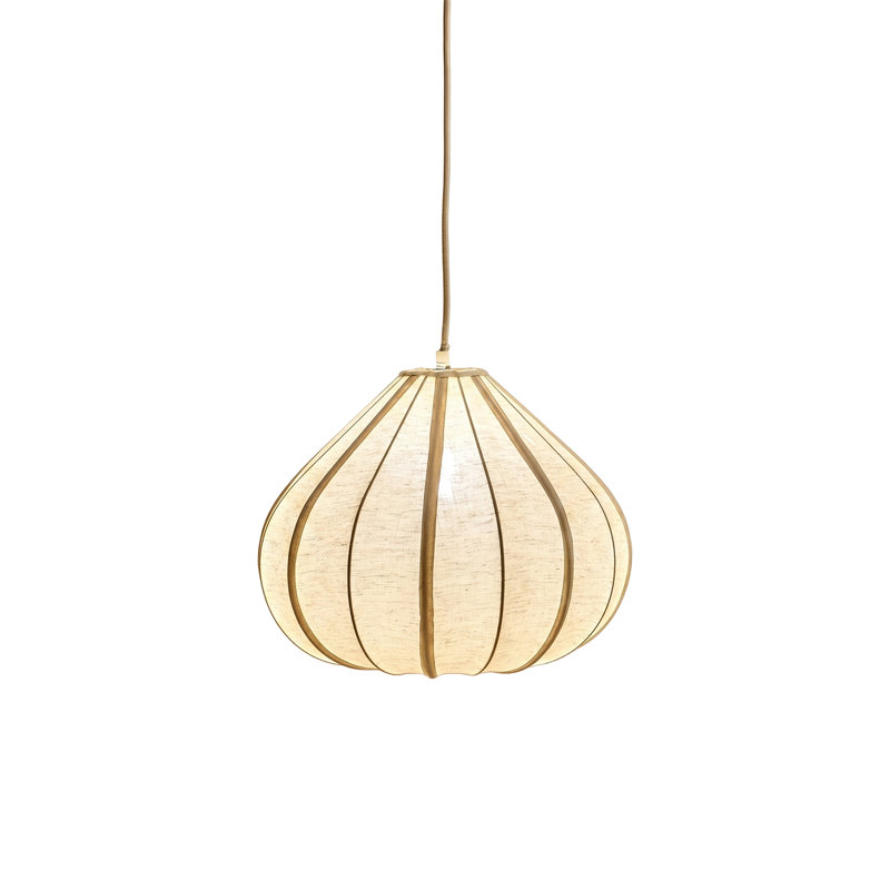 Teardrop Fabric Pendant Light - Natural, 27cm H x 36cm x 36cm D