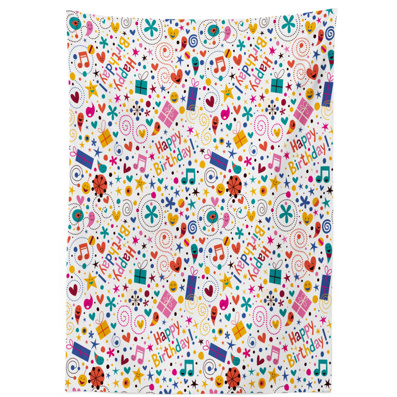 Geometric Birthday Tablecloth, 84" L x 60" W