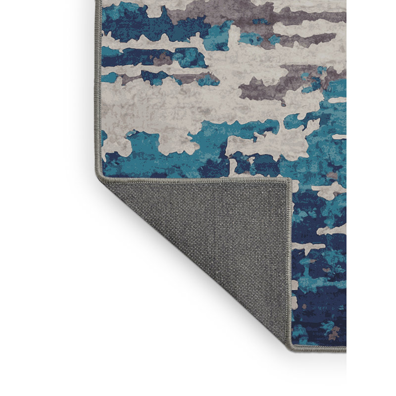 Tapis gris soyeux et moelleux, Carré 5 pi