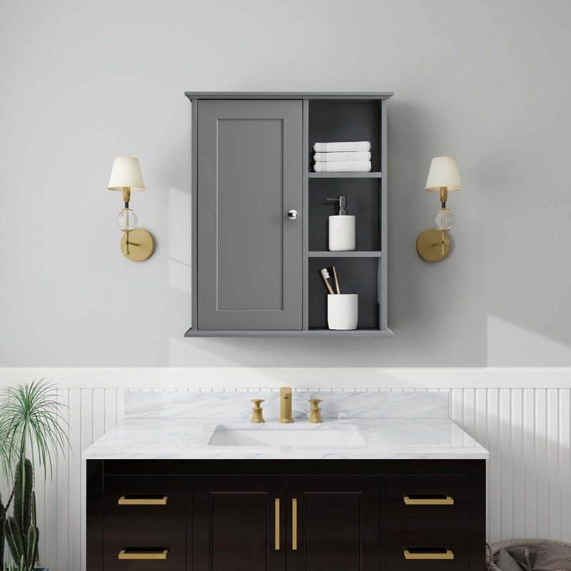 23.6"Bathroom Wall Cabinet, Gray