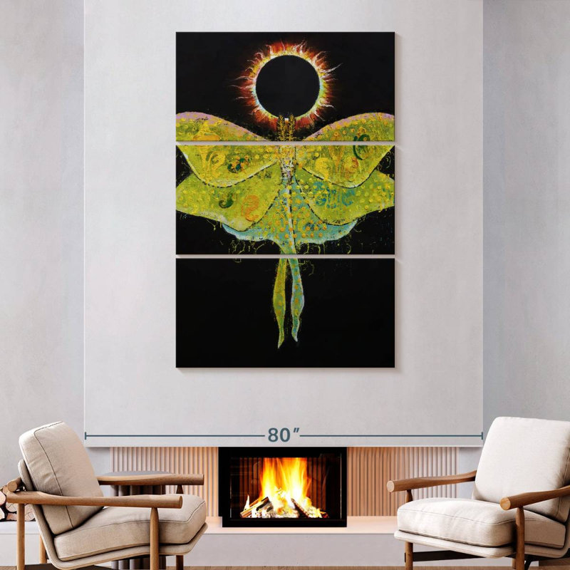 Brampt Luna Moth Eclipse, 74" H x 48" W